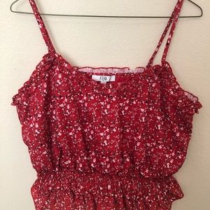 Smocked Floral Tank Top from AQUA